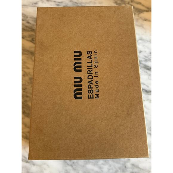 Miu Miu NWB Beige Crystal-Embellished Espadrilles - Picture 7 of 7